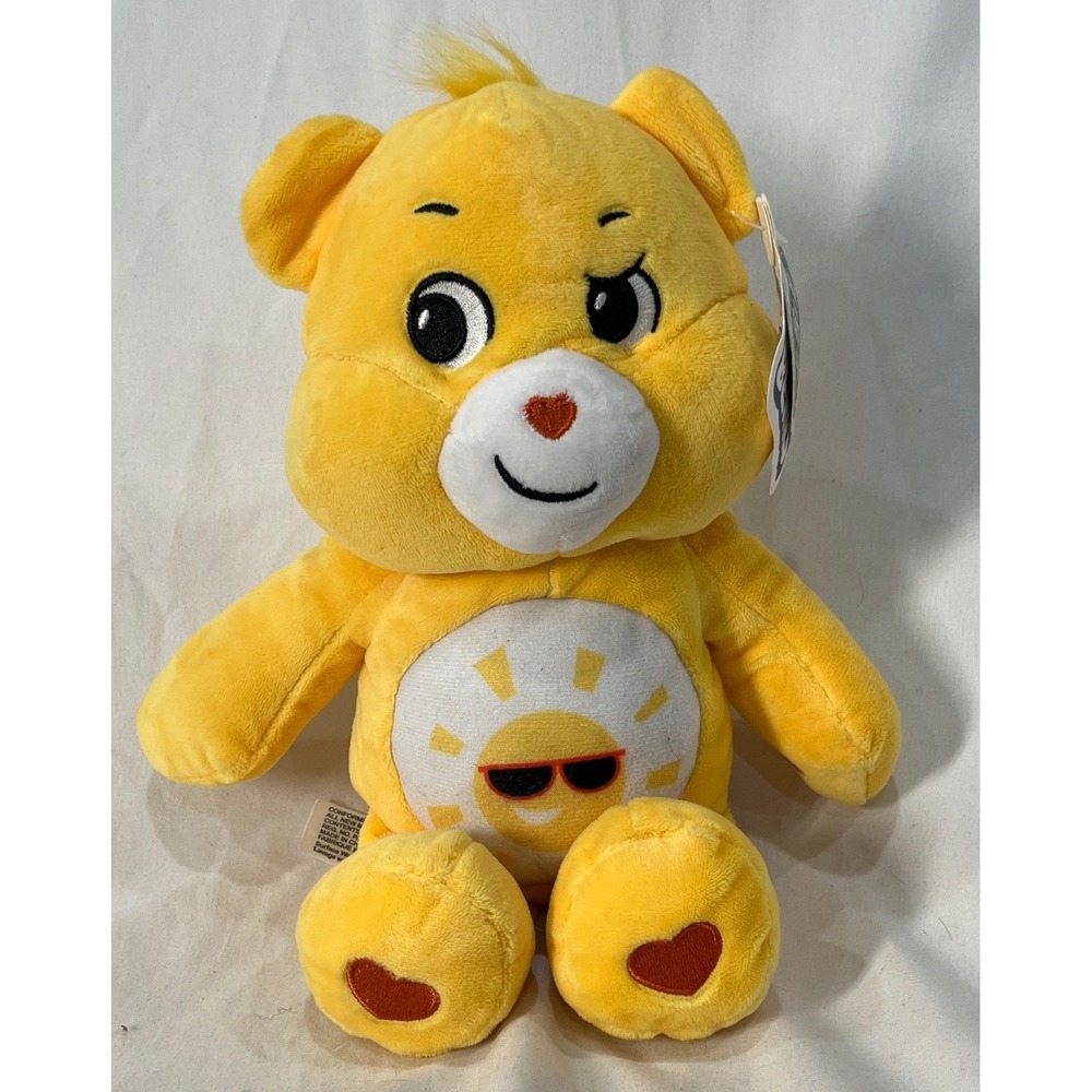Care Bears Funshine Bear Good Vibes Yellow Plush Recycled Materials 22645 NEW